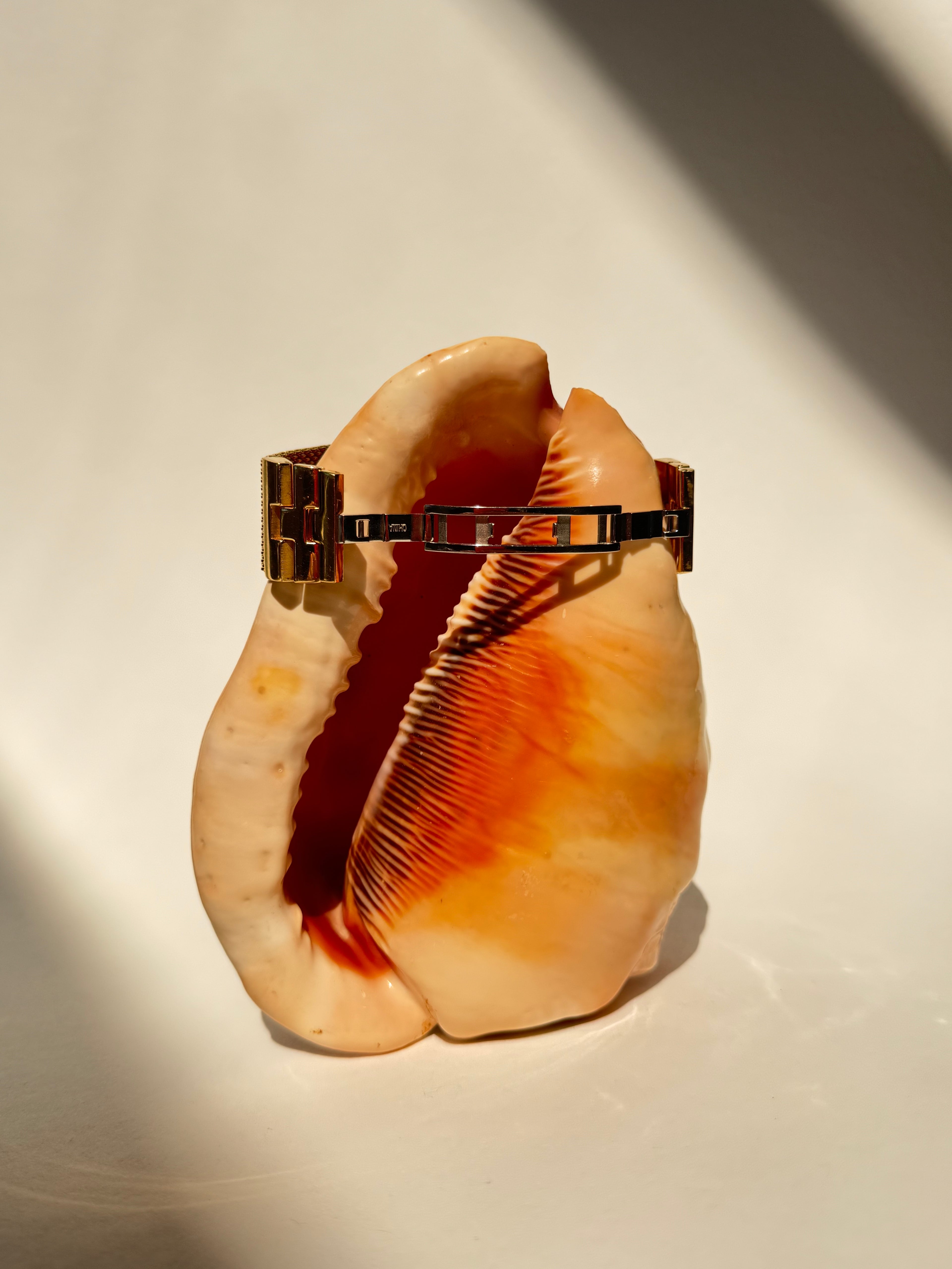 GOLD MESH CUFF WRIST WATCH