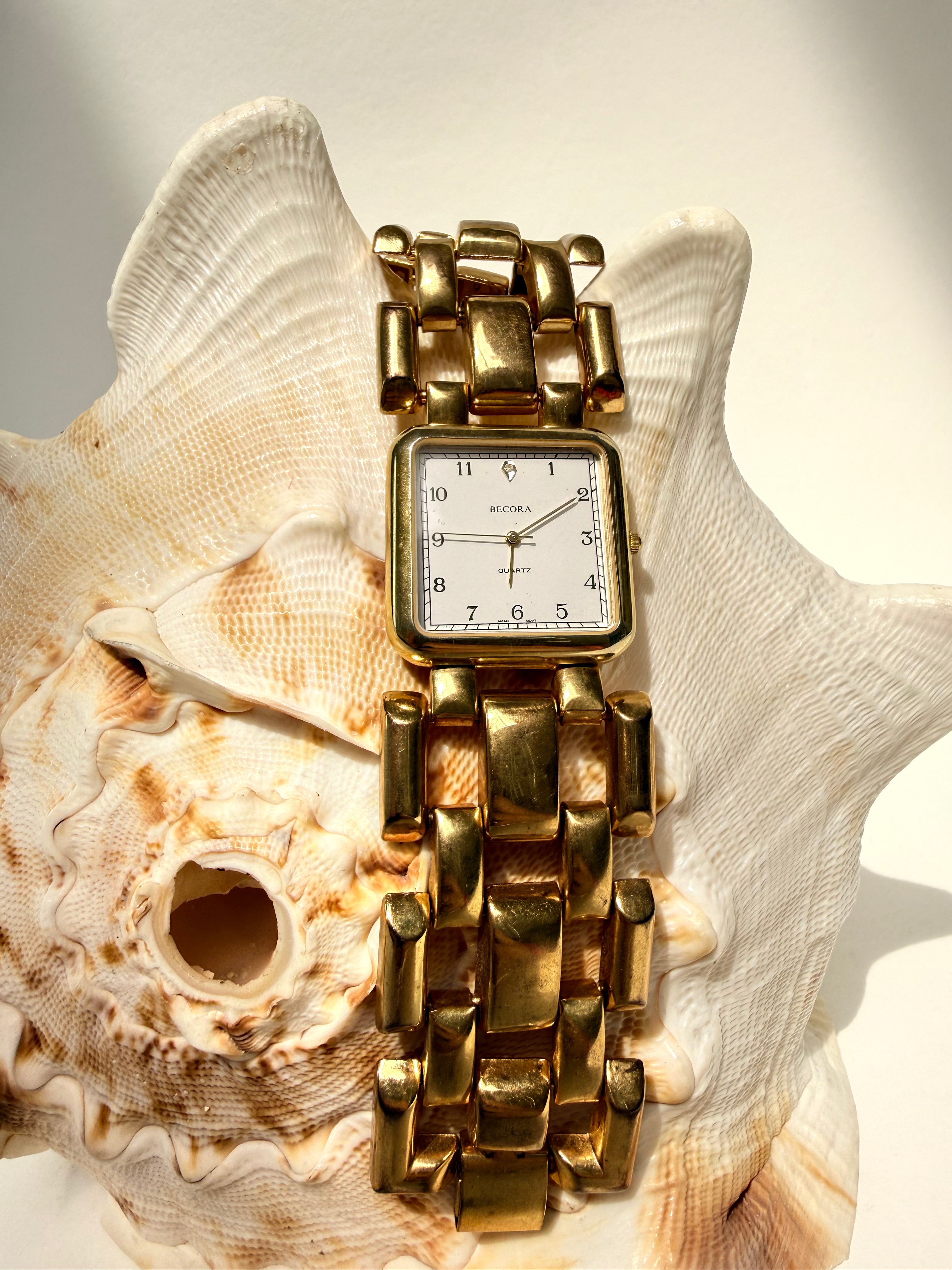 GOLD STICK STRAP JEWELRY CLASP WRIST WATCH