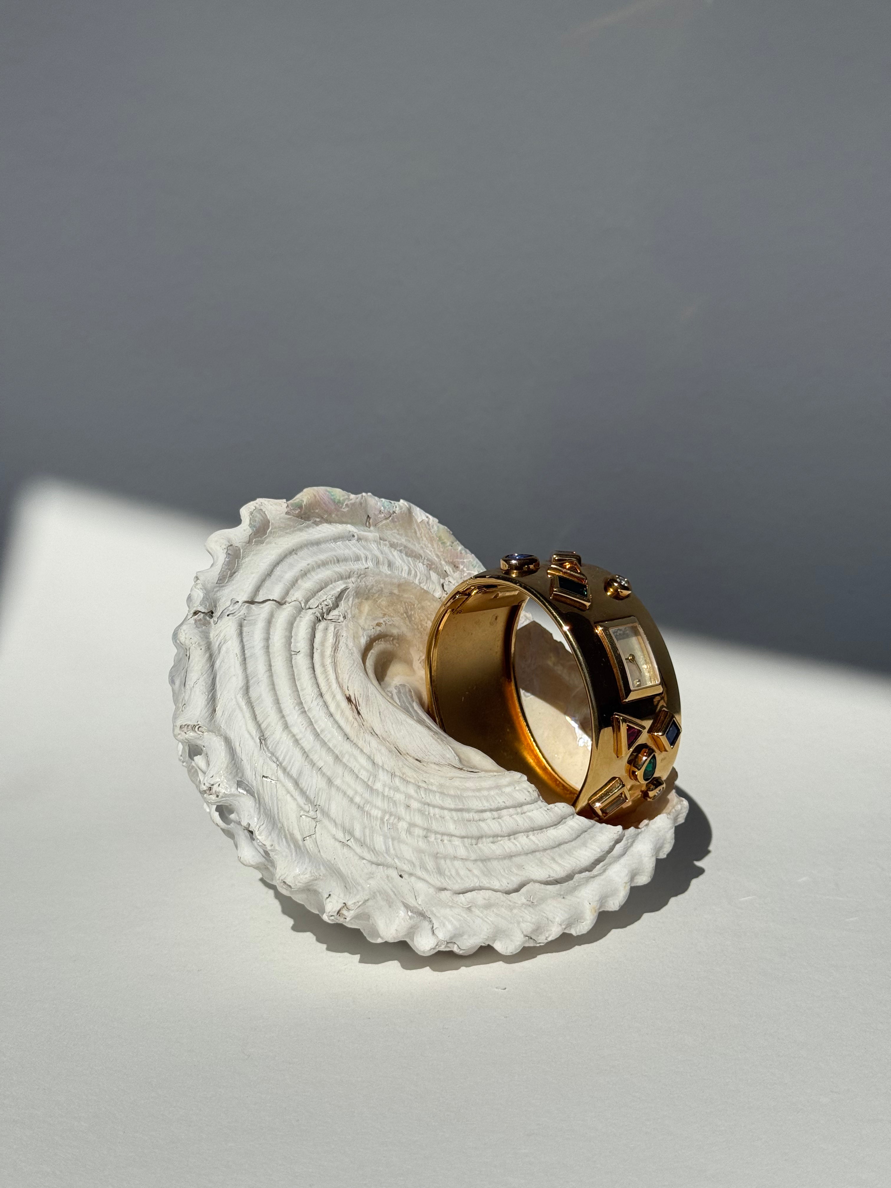 GOLD RHINESTONE CUFF WATCH - SMALL