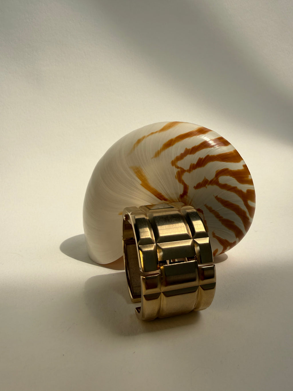 GOLD SQUARE TONAL WIDE CUFF WATCH