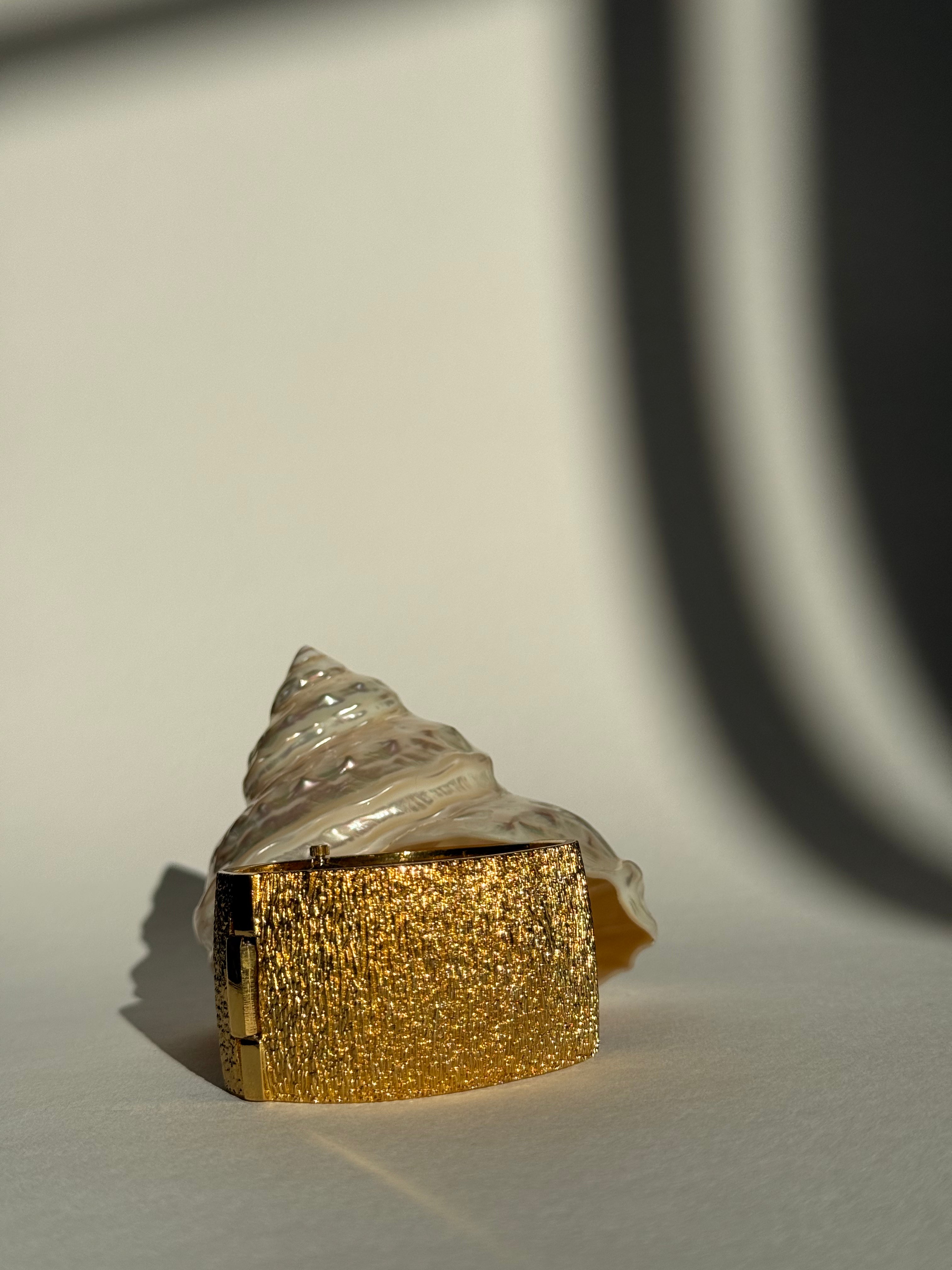 GOLD CHUNKY OVAL CUFF WATCH