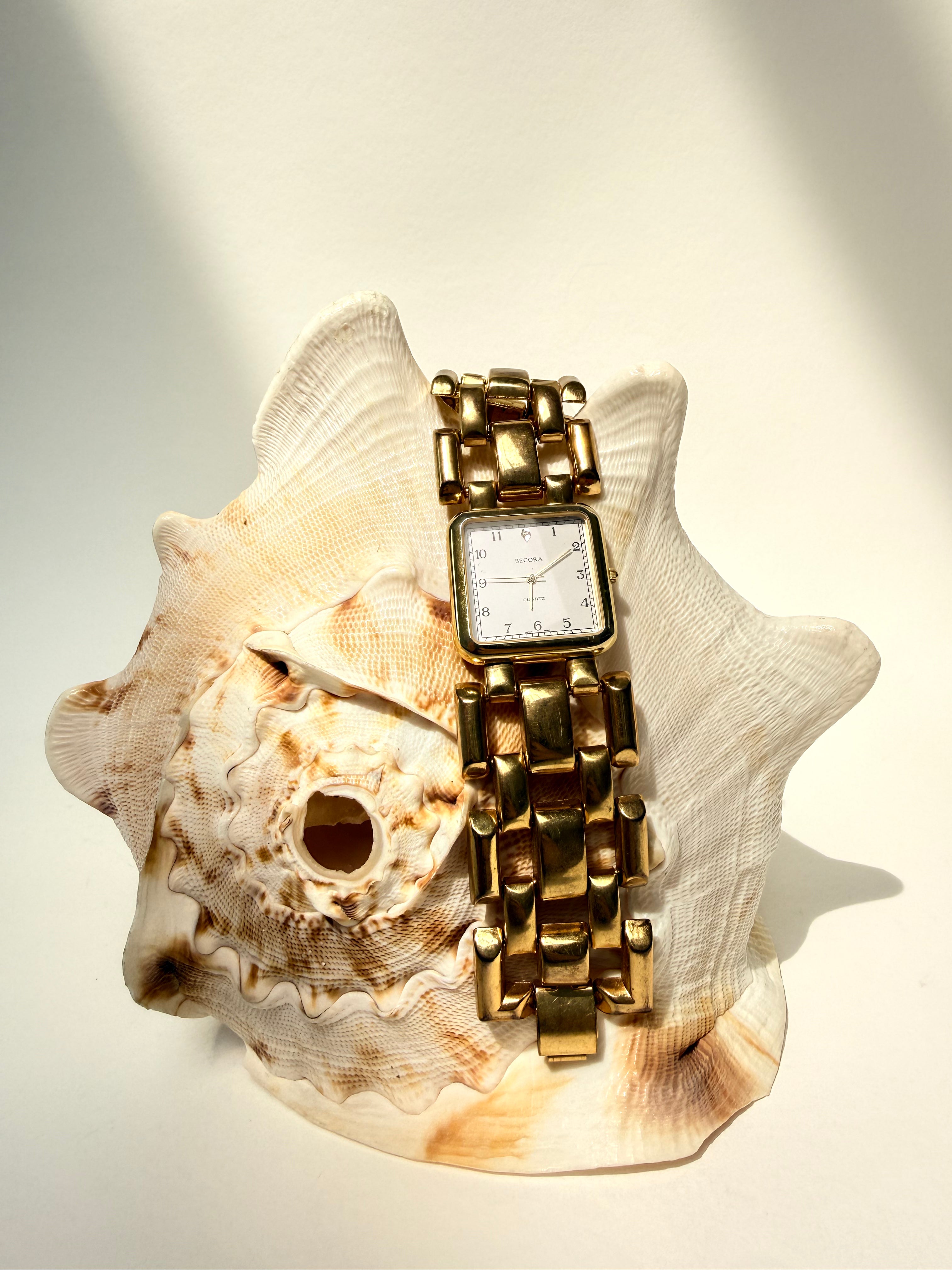 GOLD STICK STRAP JEWELRY CLASP WRIST WATCH