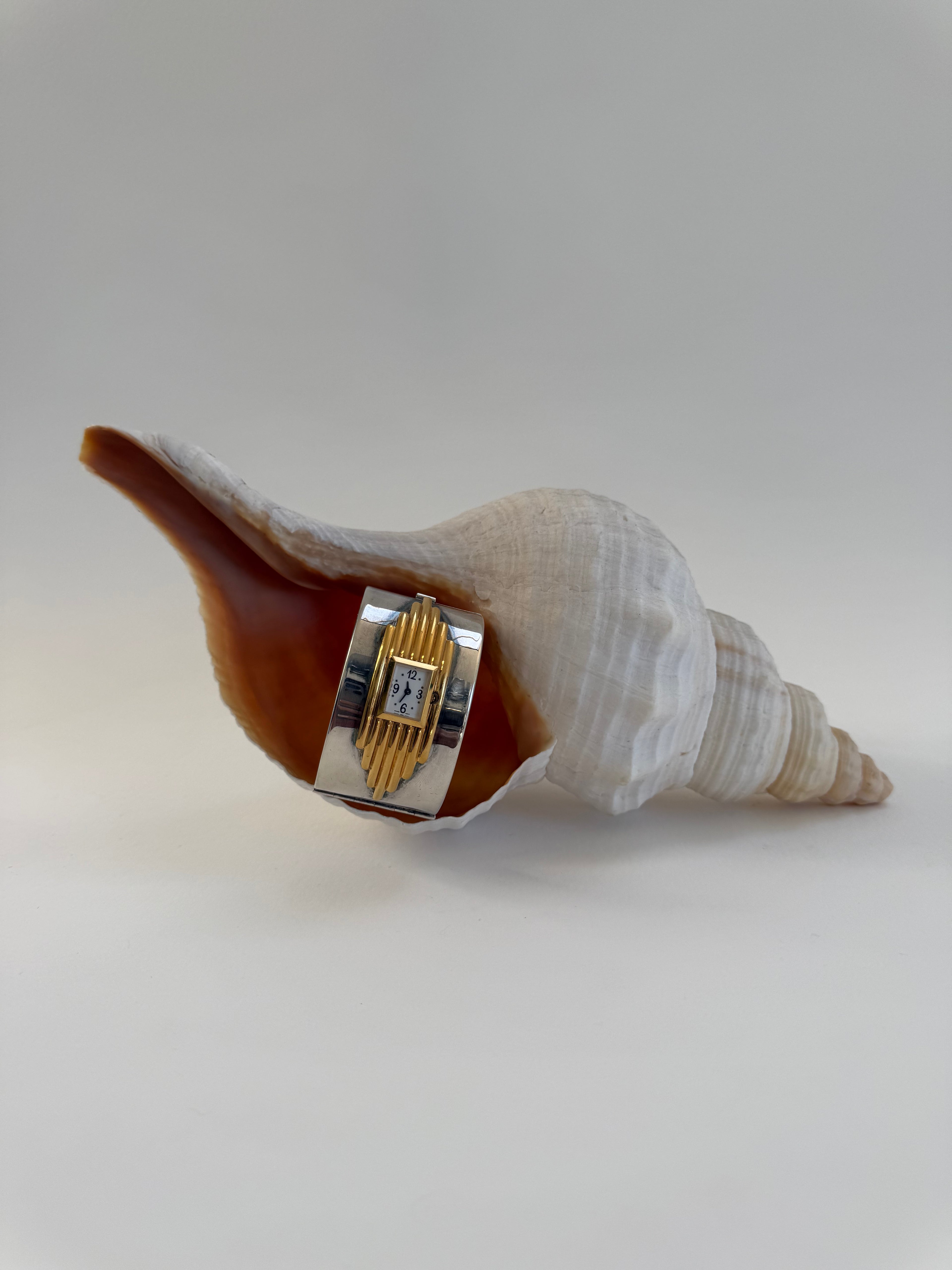 SILVER ART DECO CUFF WATCH - SMALL