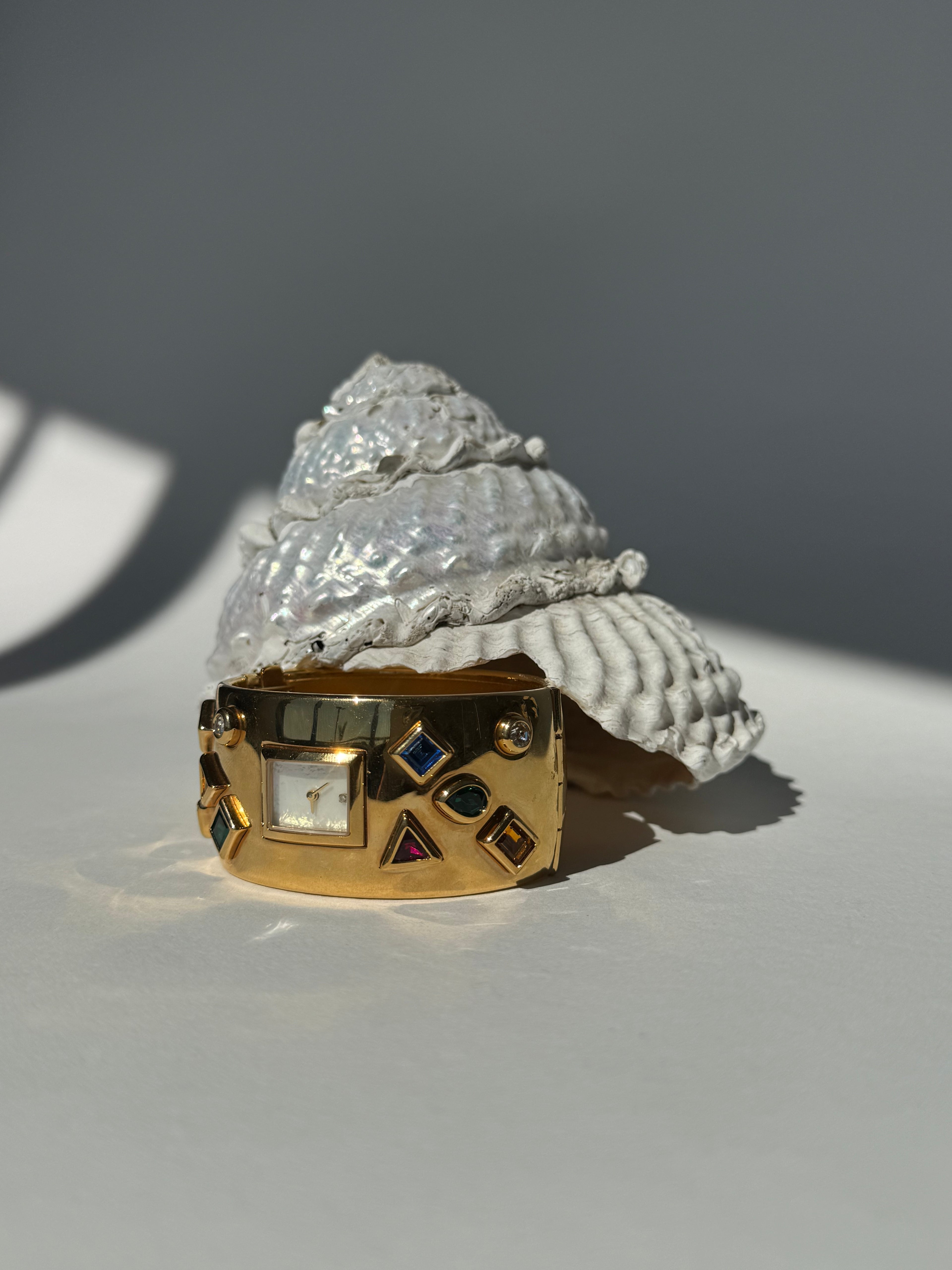 GOLD RHINESTONE CUFF WATCH - SMALL