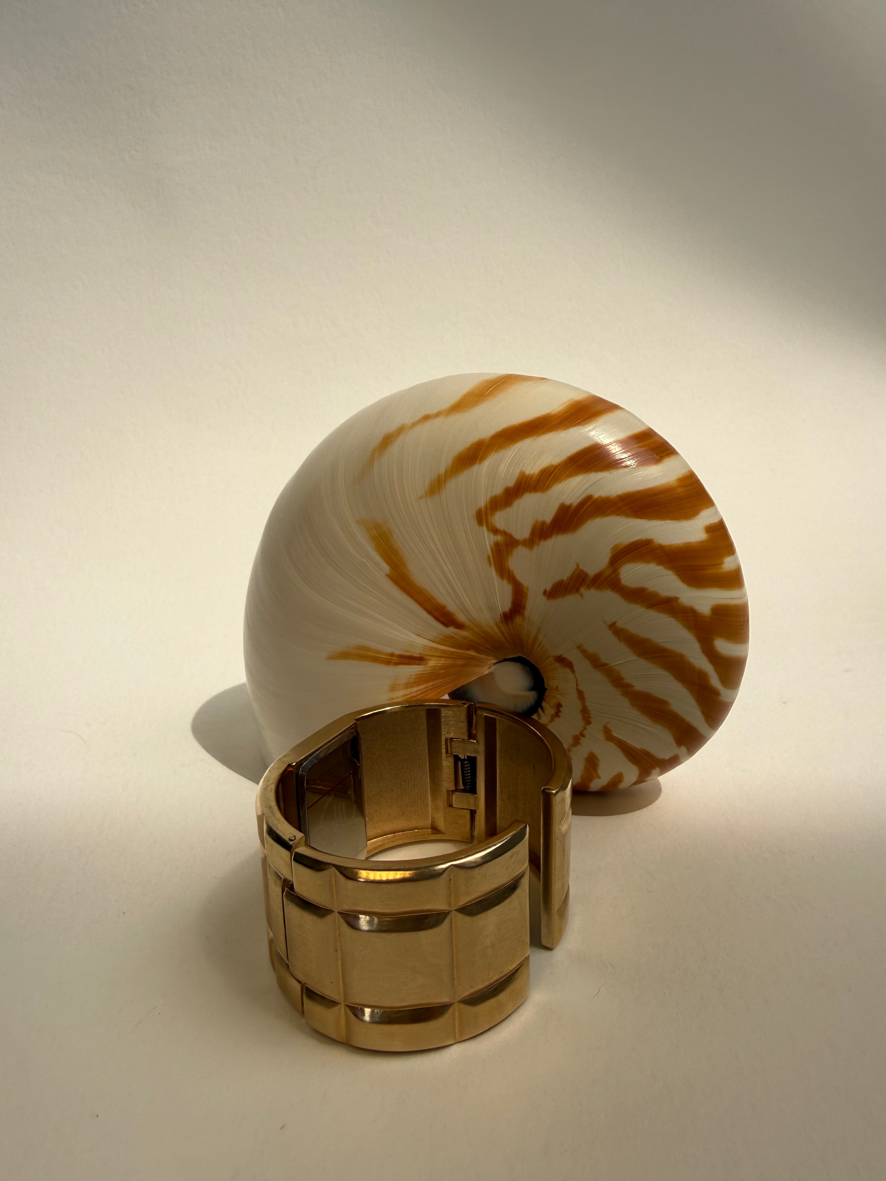 GOLD SQUARE TONAL WIDE CUFF WATCH