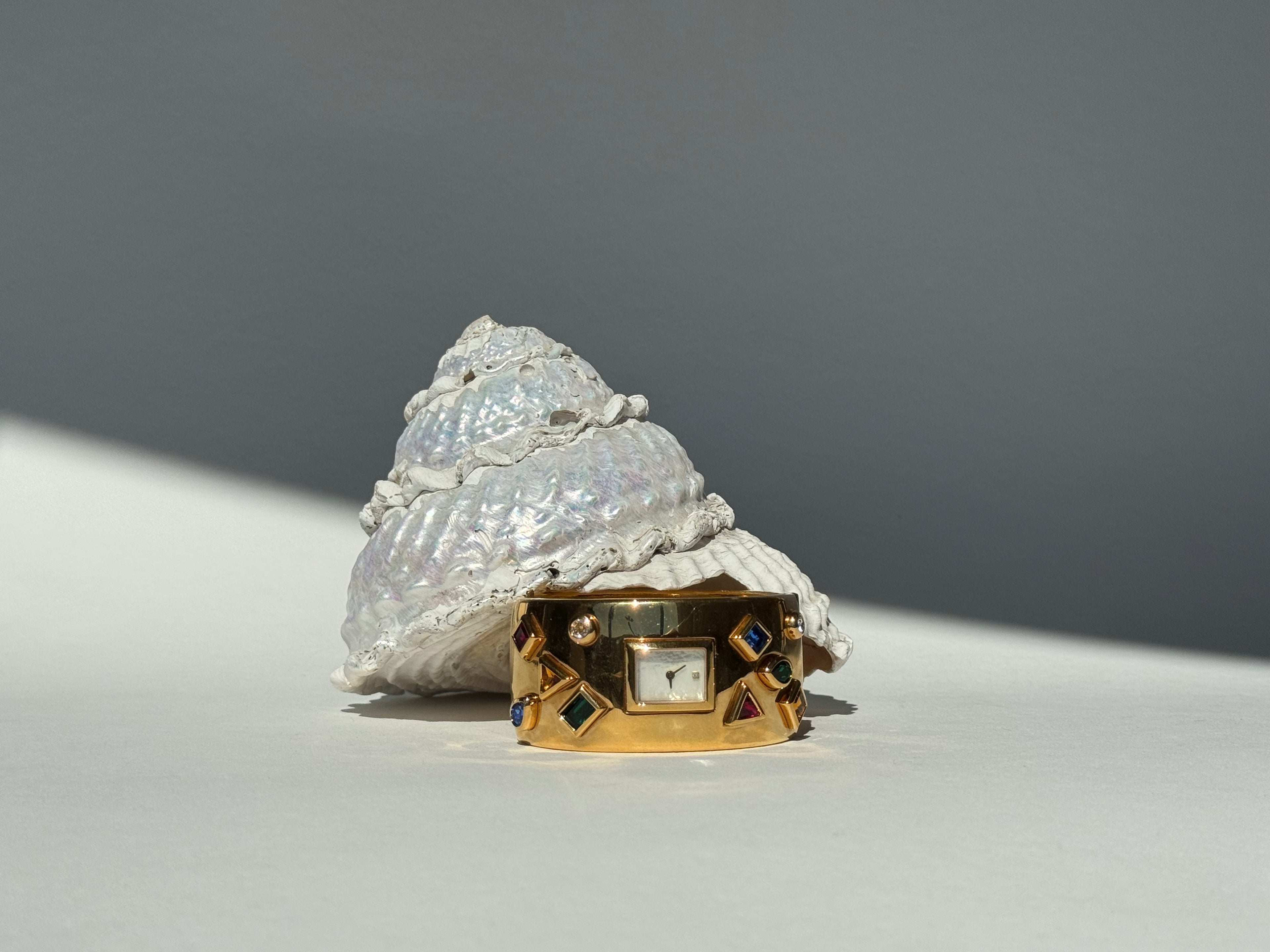 GOLD RHINESTONE CUFF WATCH - SMALL