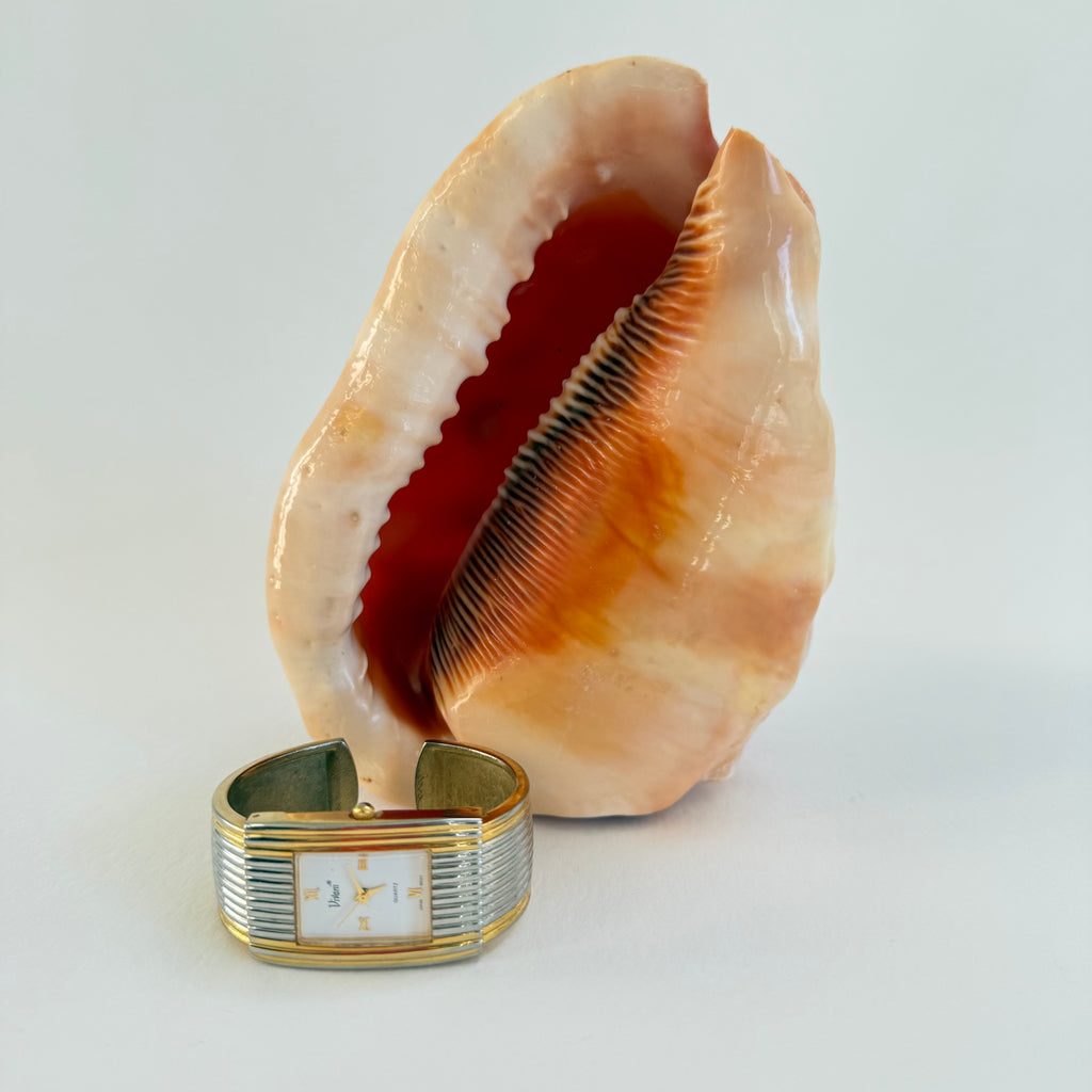 TWO TONE VIVIANI CUFF WRIST WATCH