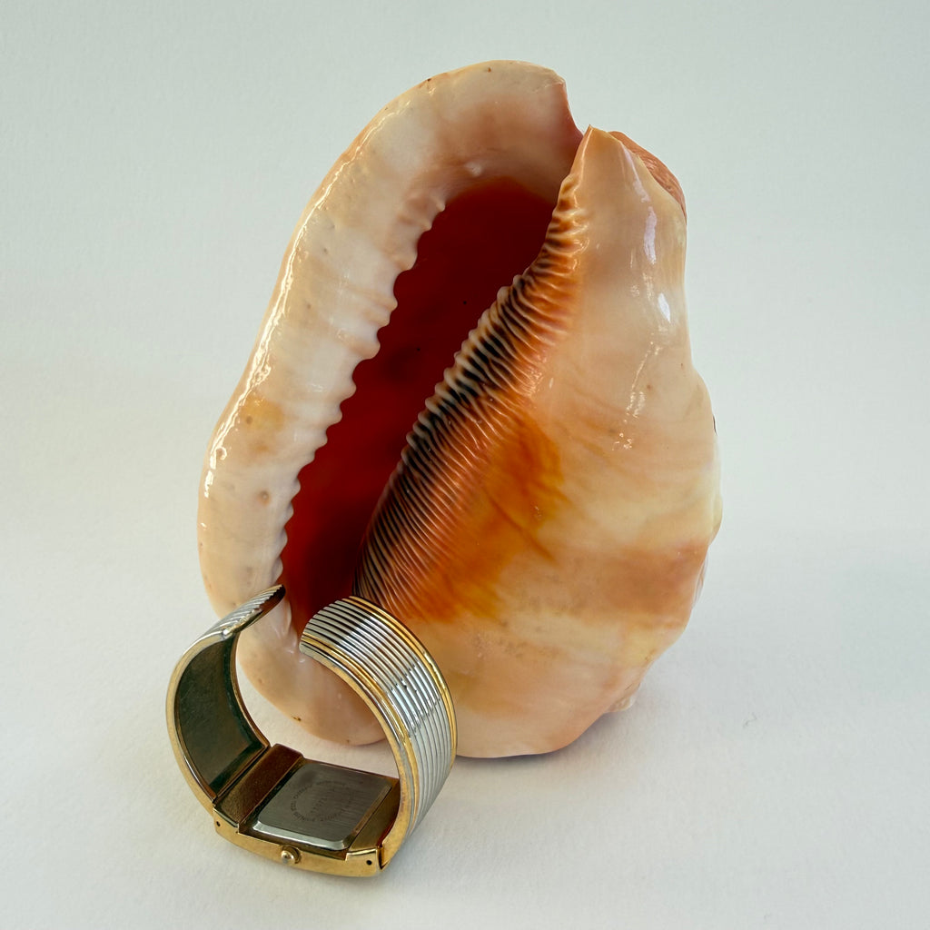 TWO TONE VIVIANI CUFF WRIST WATCH