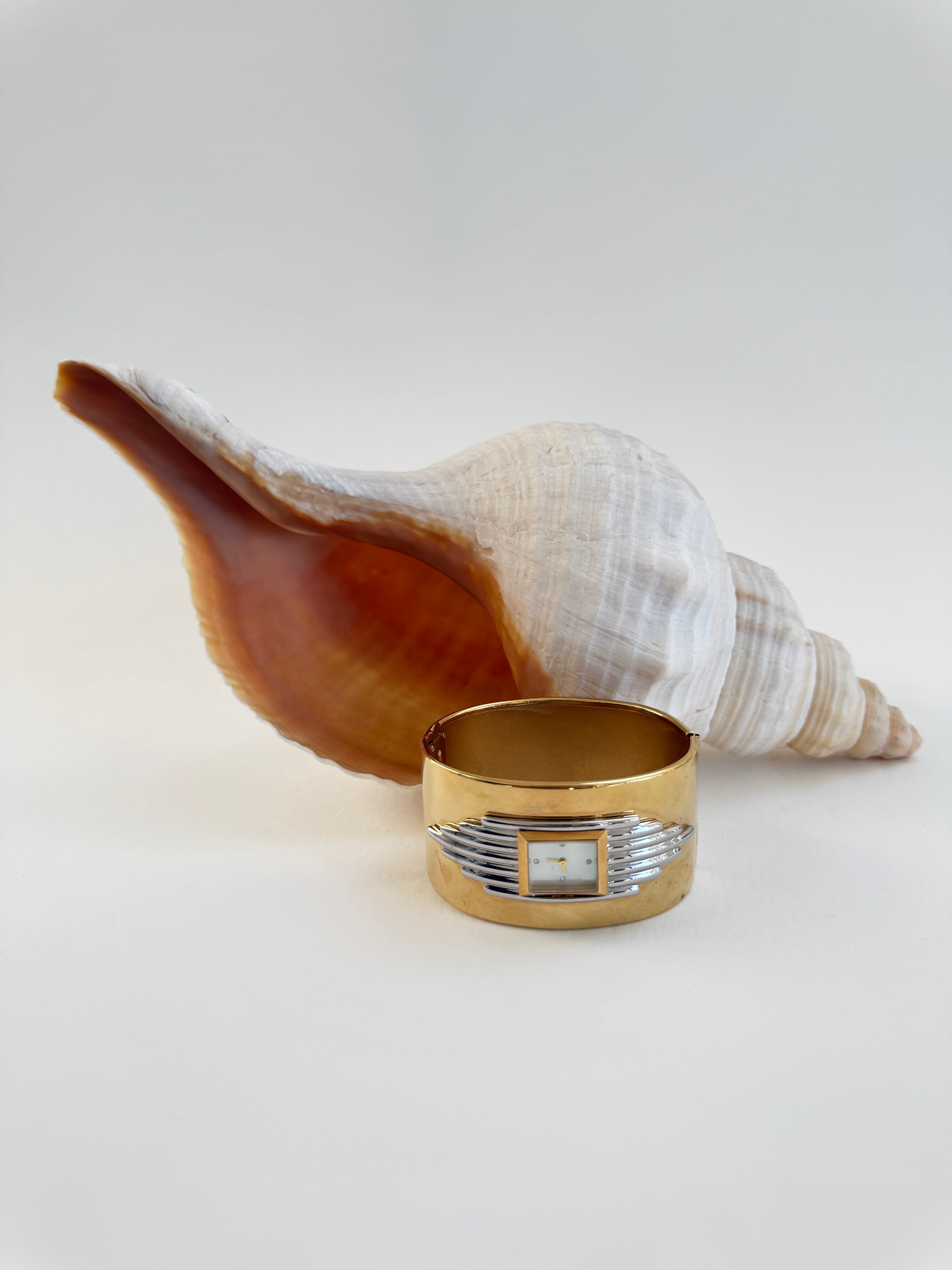 GOLD ART DECO CUFF WATCH - MEDIUM