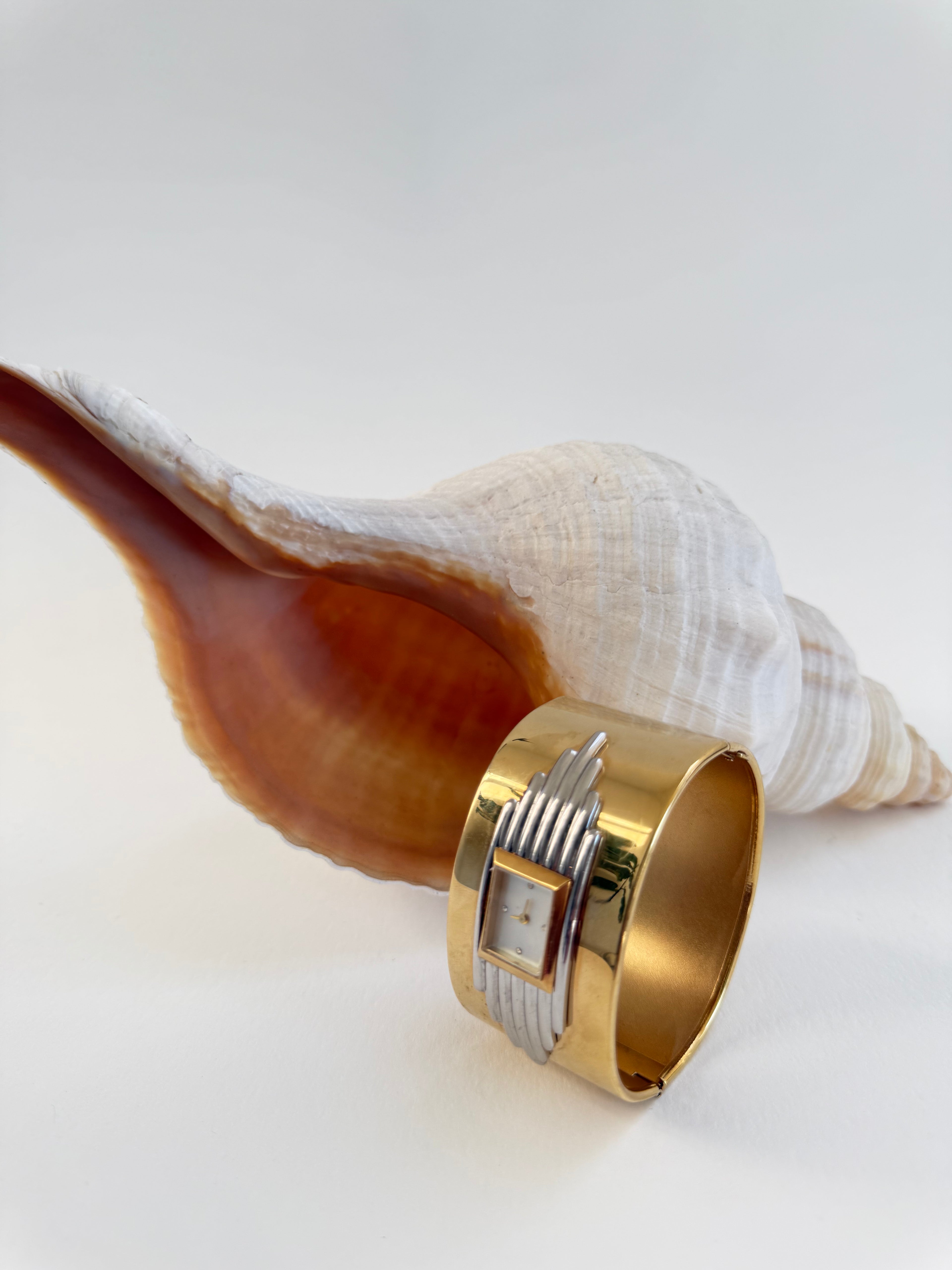 GOLD ART DECO CUFF WATCH - MEDIUM