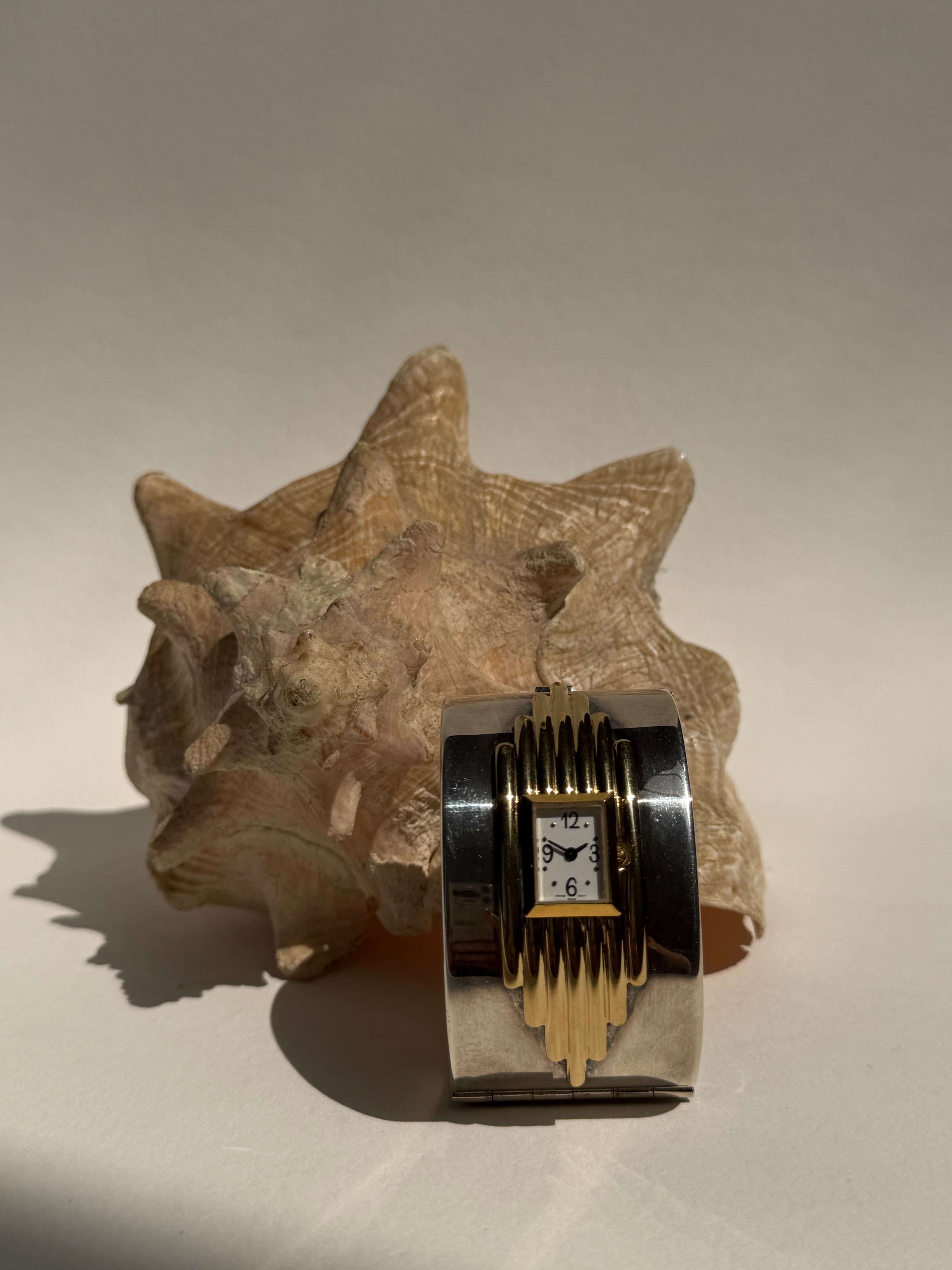 SILVER ART DECO CUFF WATCH - MEDIUM