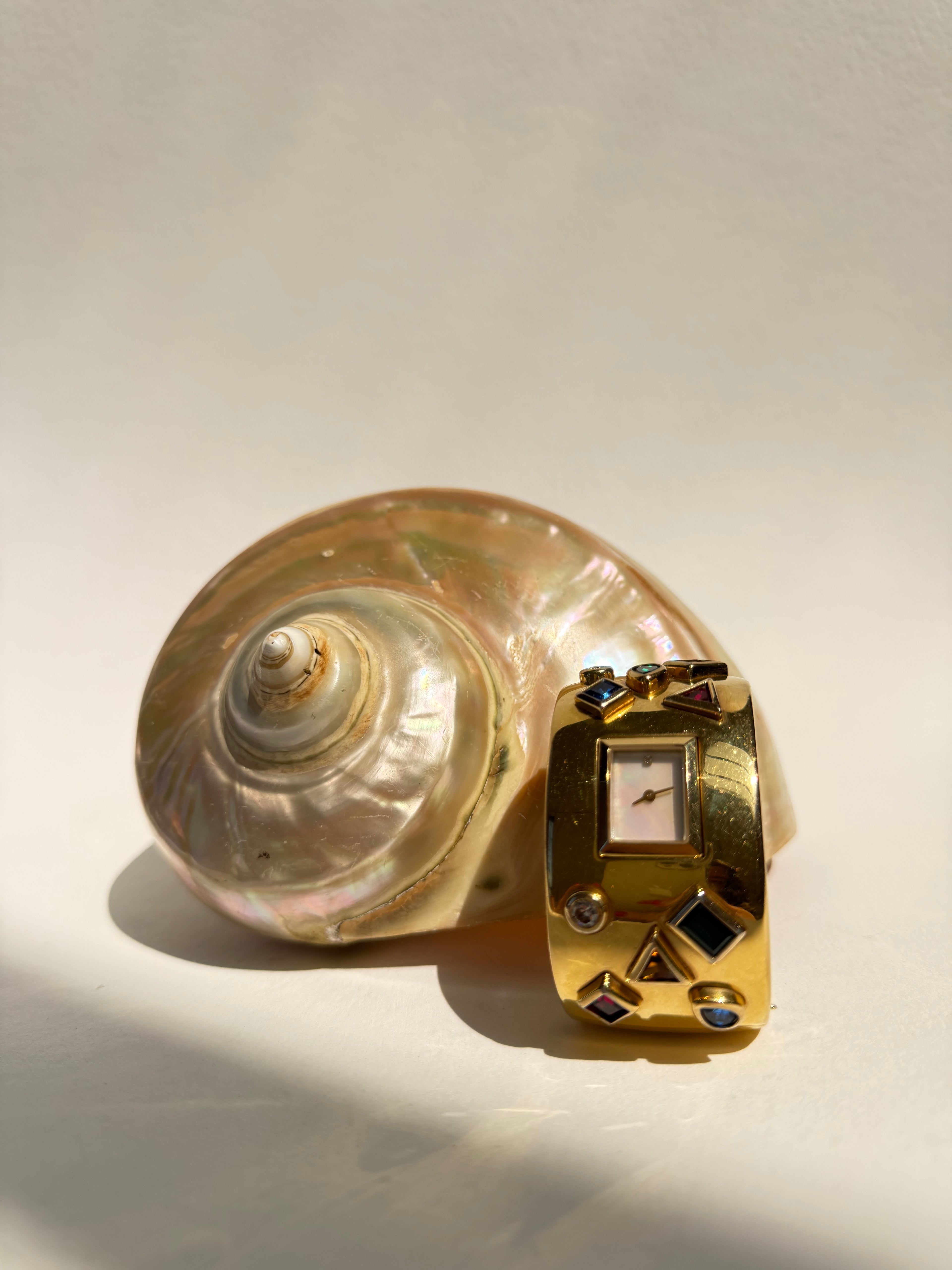 GOLD RHINESTONE CUFF WATCH - MEDIUM