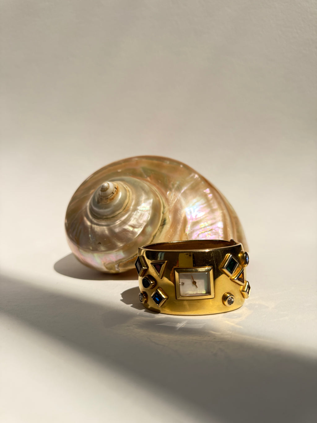 GOLD RHINESTONE CUFF WATCH - MEDIUM