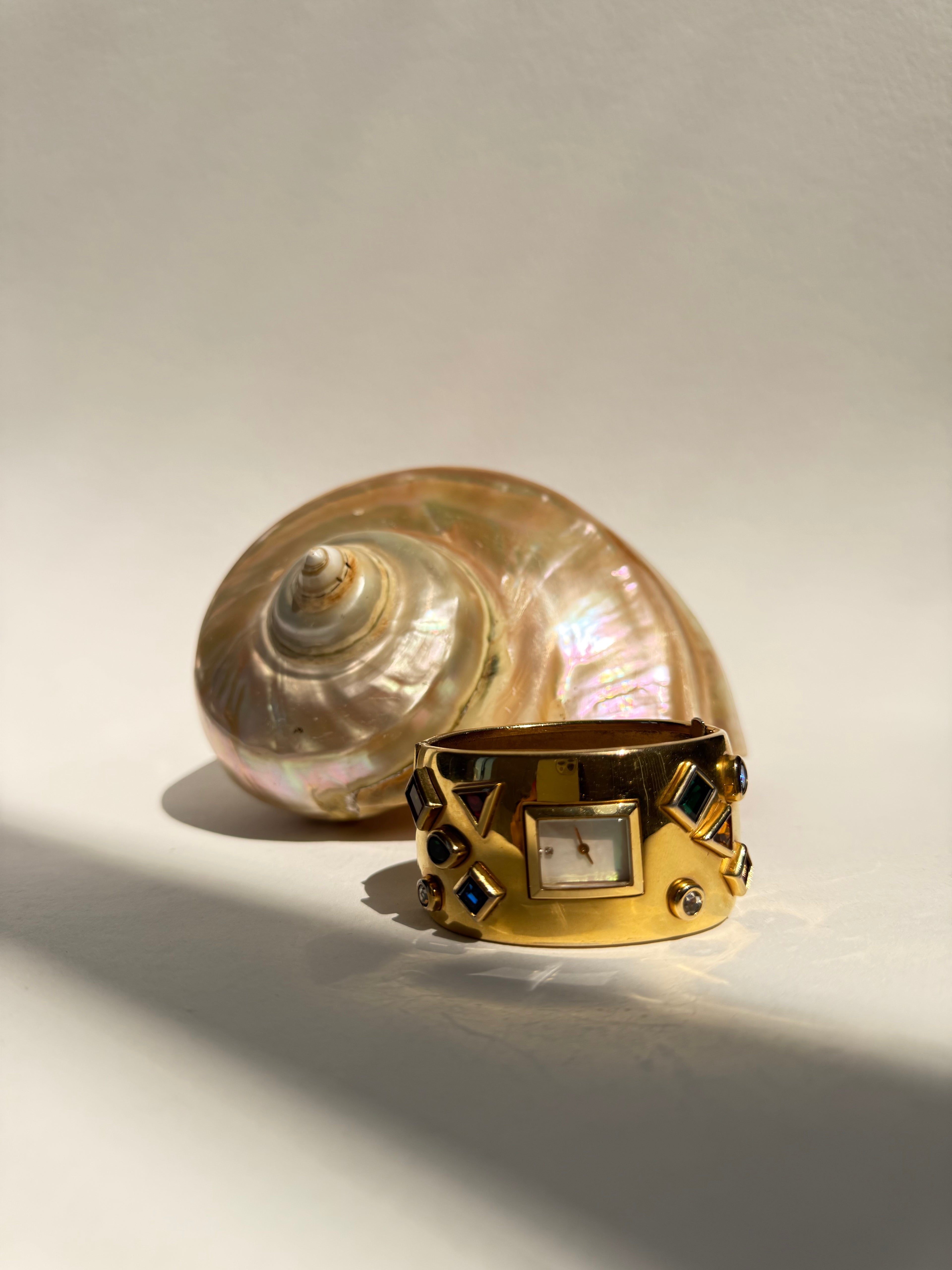 GOLD RHINESTONE CUFF WATCH - MEDIUM