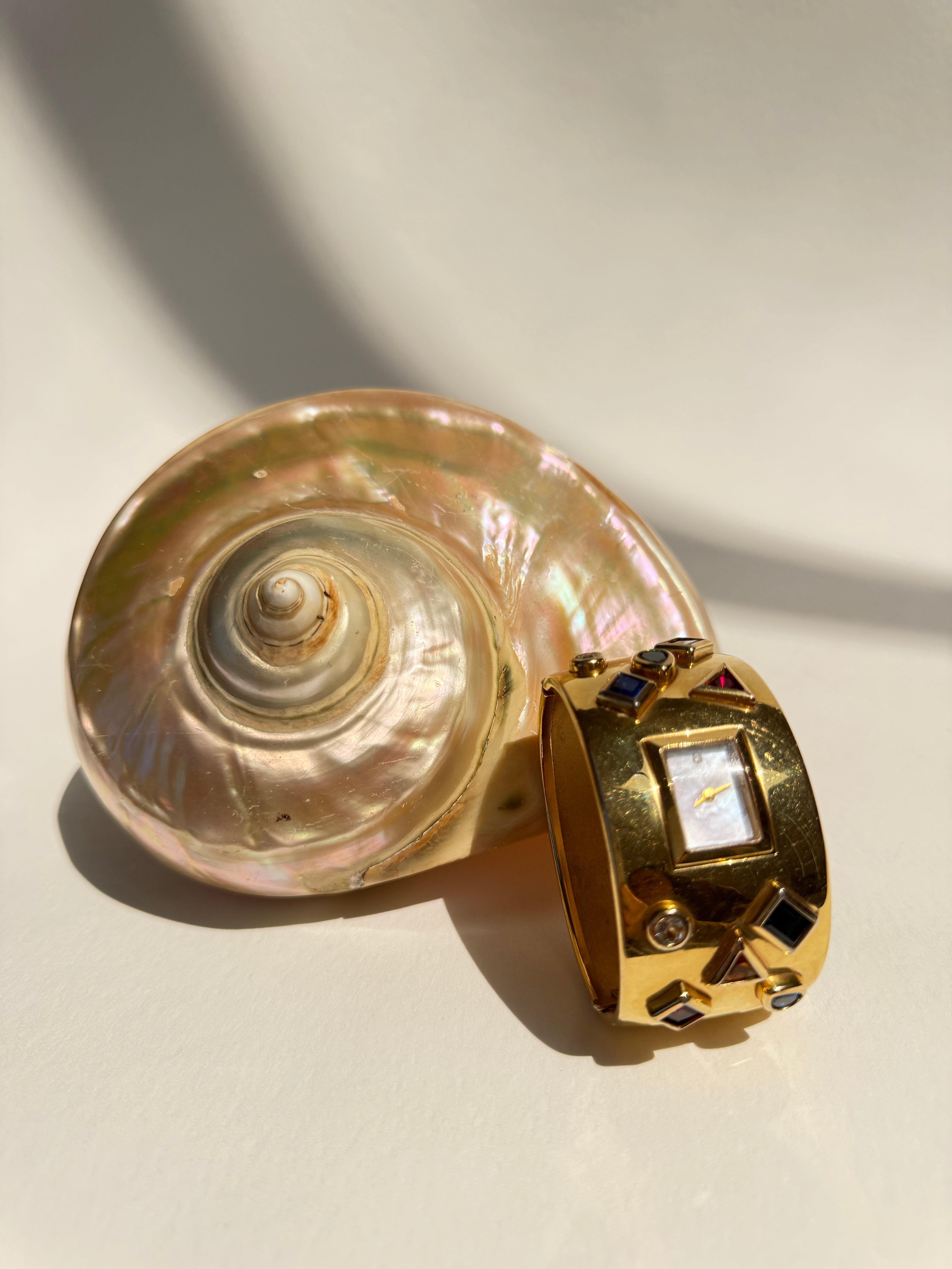 GOLD RHINESTONE CUFF WATCH - MEDIUM