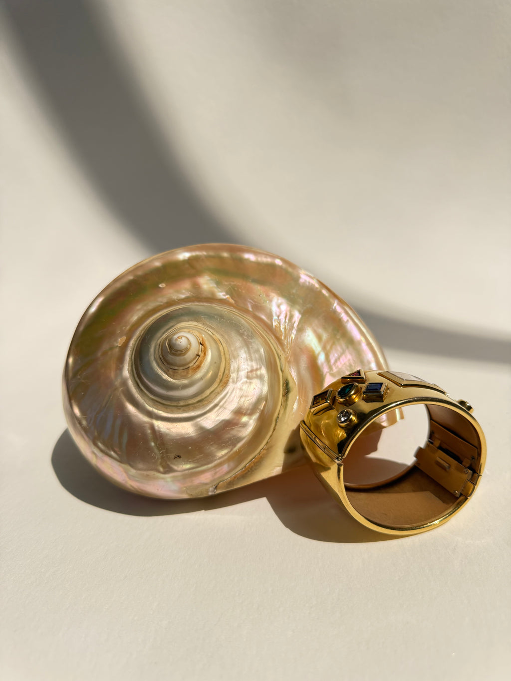 GOLD RHINESTONE CUFF WATCH - MEDIUM