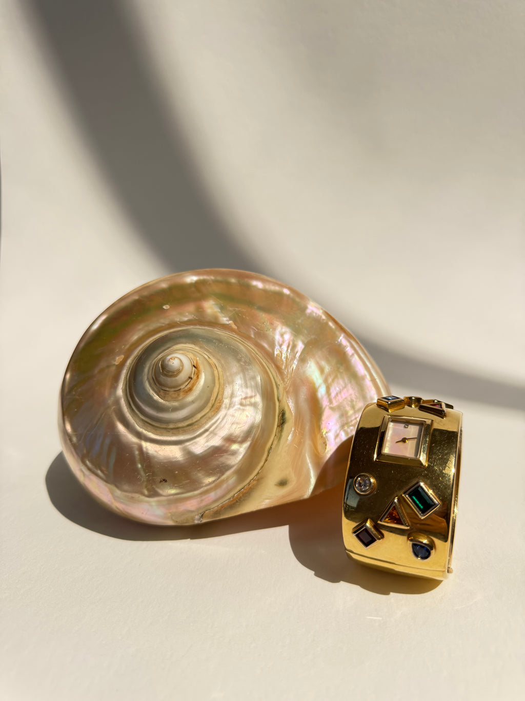 GOLD RHINESTONE CUFF WATCH - MEDIUM