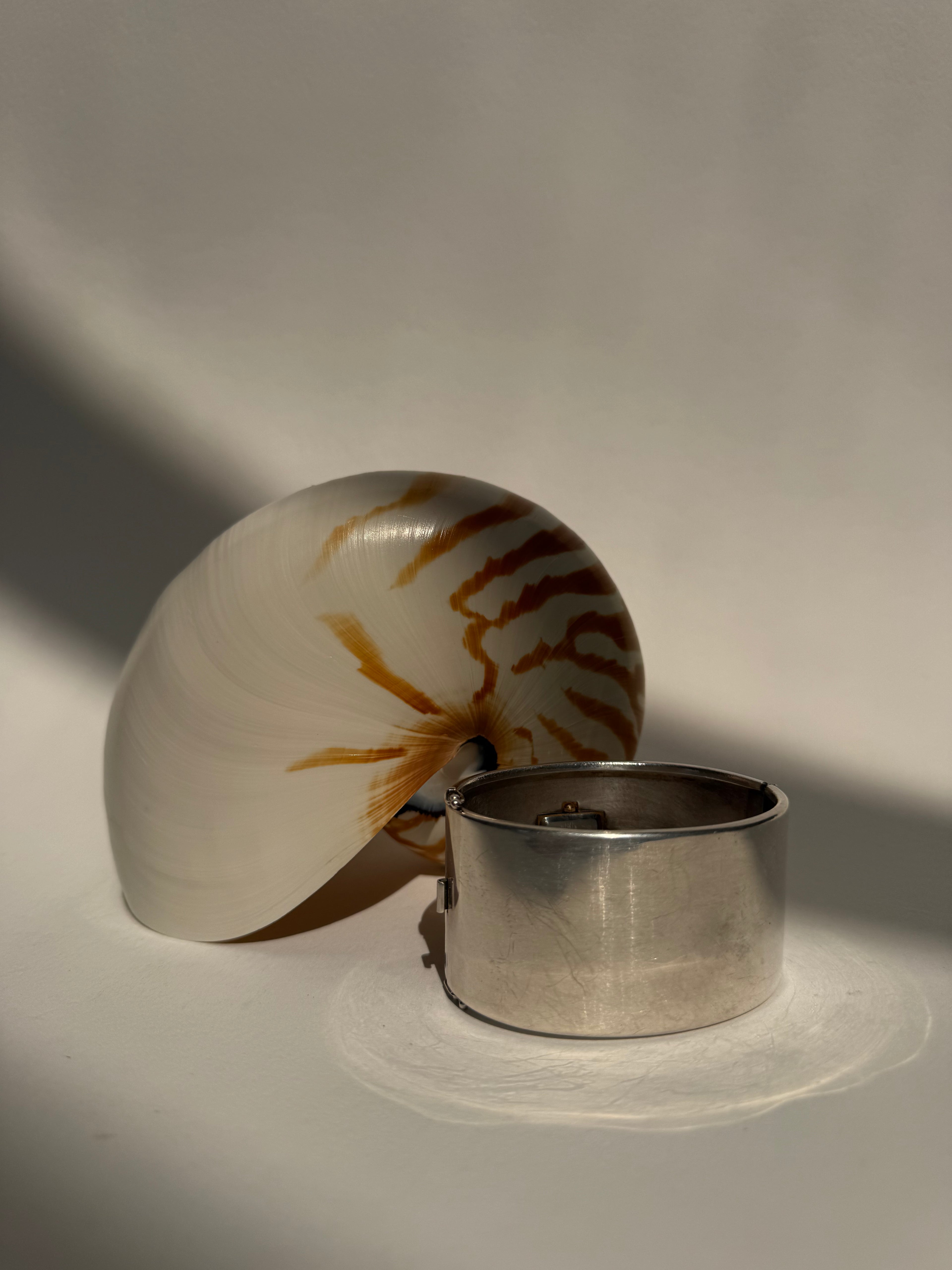 SILVER ART DECO CUFF WATCH - LARGE