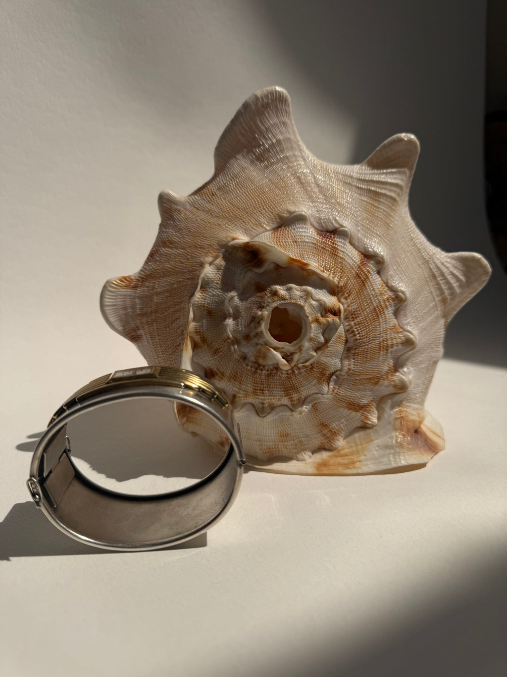 SILVER ART DECO CUFF WATCH - LARGE