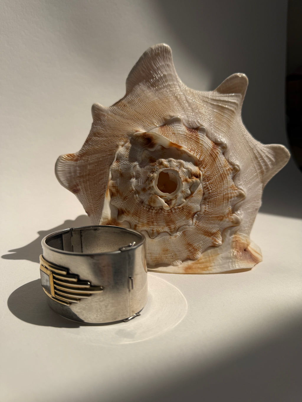 SILVER ART DECO CUFF WATCH - LARGE