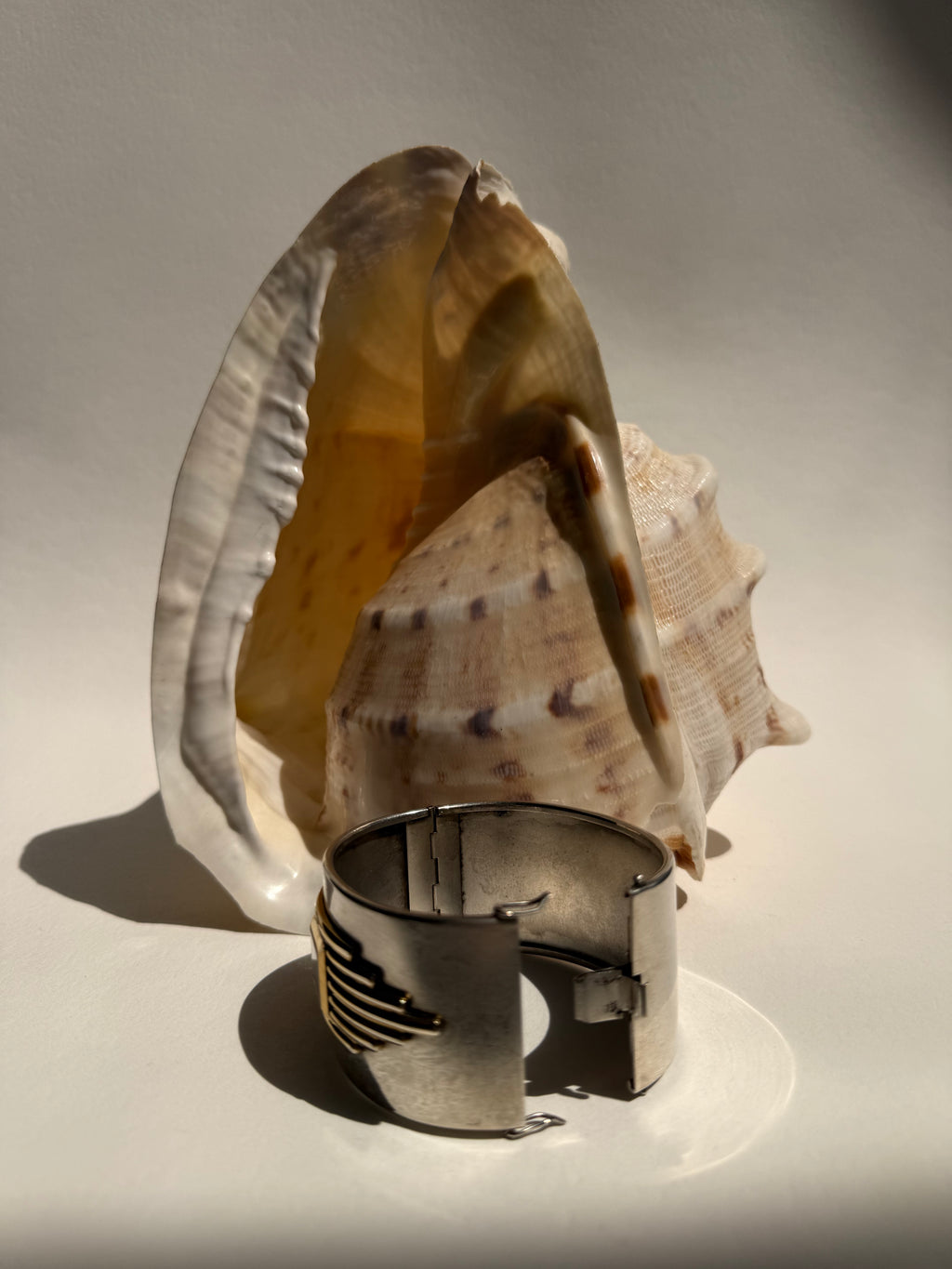 SILVER ART DECO CUFF WATCH - LARGE