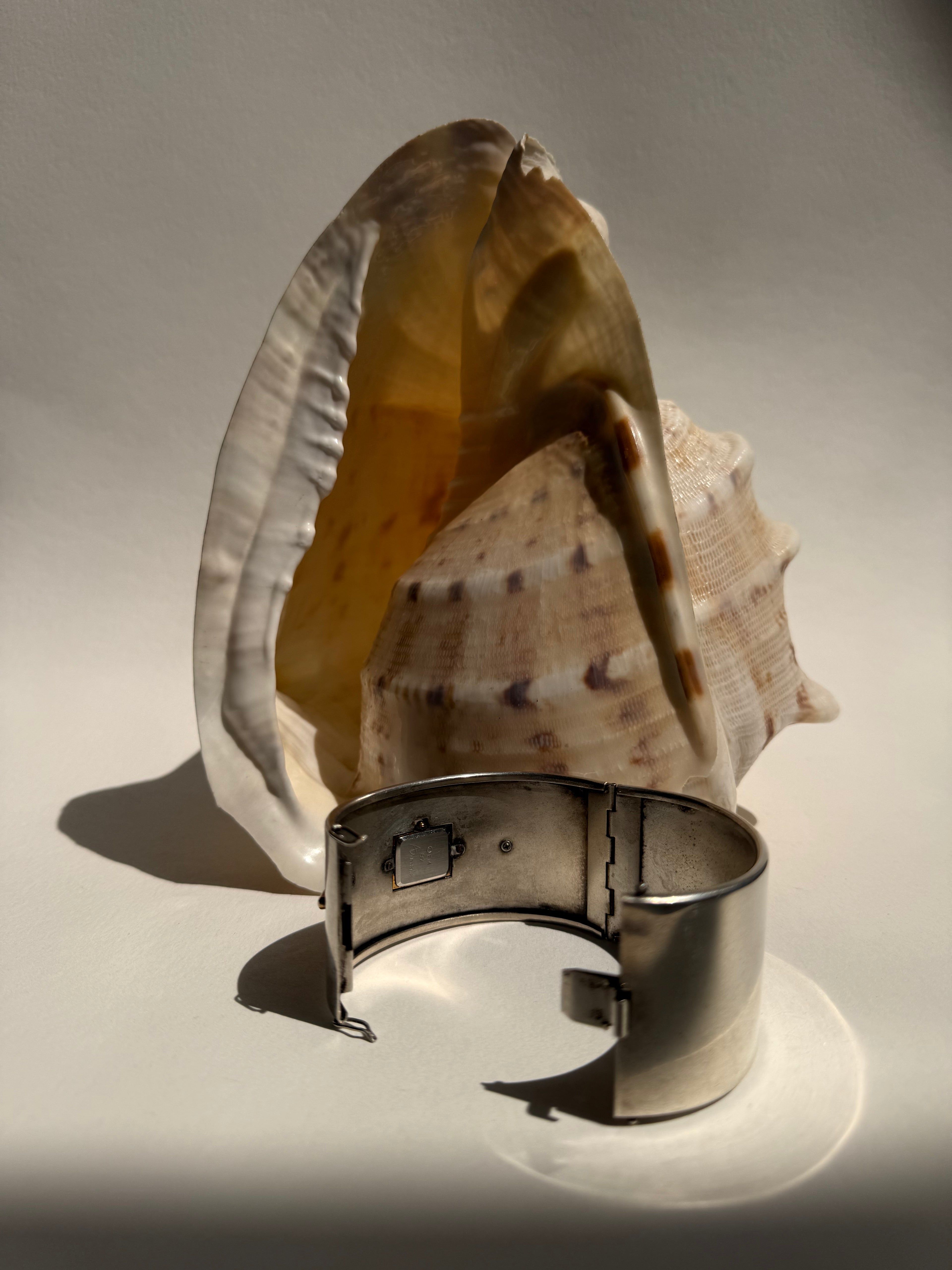 SILVER ART DECO CUFF WATCH - LARGE